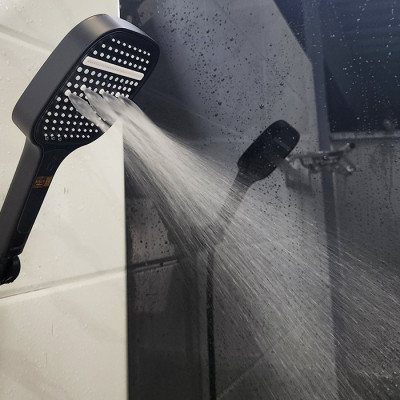 Bộ tay dây sen 3 chức năng chảy, nhựa ABS mạ đen Eurolife EL-128SH-D