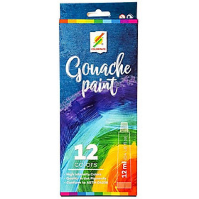 Hộp 12 Tuýp Màu Vẽ Gouache Paint 12 ml - Colormate 113264