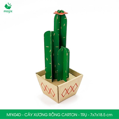 MFK04D - 7x7x18.5 cm - Cây xương rồng lắp ráp bằng giấy carton để bàn trang trí, bộ xếp hình sáng tạo