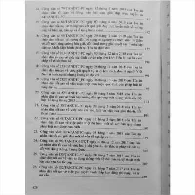 Sách Tổng Hợp Công Văn Của Tòa Án Nhân Dân Tối Cao Hướng Dẫn Nghiệp Vụ và Giải Đáp Thắc Mắc Trong Lĩnh Vực Dân Sự, Tố Tụng Dân Sự - V2287T