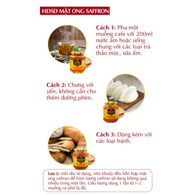 Mật Ong Saffron Đông Trùng Hạ Thảo 180ml/lọ Golden Herb