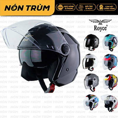 Mũ Bảo Hiểm Xe Máy 3/4 Royce Xh01 Có 2 Kính Nhiều Size Dành Cho Nam Nữ Chính Hãng