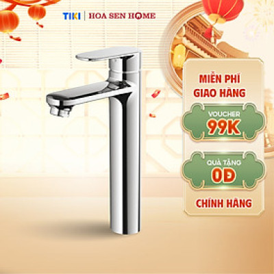 Vòi lavabo nóng lạnh TUSLO F003 Luxury chất liệu đồng nguyên chất, mạ Crom-Niken, công nghệ tạo bọt khí hiện đại - Hoa Sen Home - Hàng chính hãng