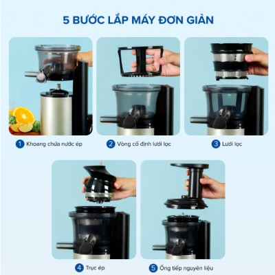 Máy ép chậm 1,5 lít Panasonic MJ-L500SRA (Công suất 200W)- Hàng chính hãng