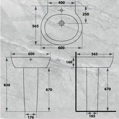 LAVABO KÈM BỆ ĐỠ CAO CẤP MÃ S-4386-4397