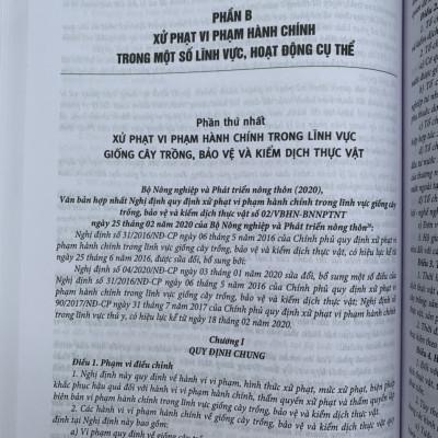 Chỉ dẫn tra cứu và áp dụng pháp luật về xử lý vi phạm hành chính  (được sửa đổi, bổ sung năm 2020) - Quyển 1 