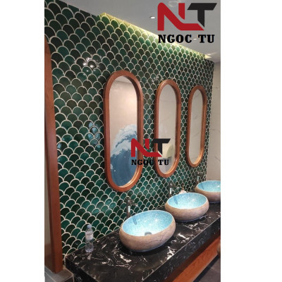 CHẬU LAVABO ELIP, CHẬU RỬA MẶT XANH NGỌC BÍCH RẤT ĐẸP VÀ SANG TRỌNG QUÝ PHÁI GROVES NHẬP KHẨU CHÍNH HÃNG GRVL 8126
