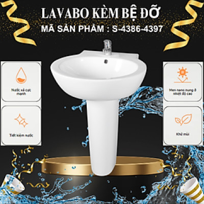 LAVABO KÈM BỆ ĐỠ CAO CẤP MÃ S-4386-4397