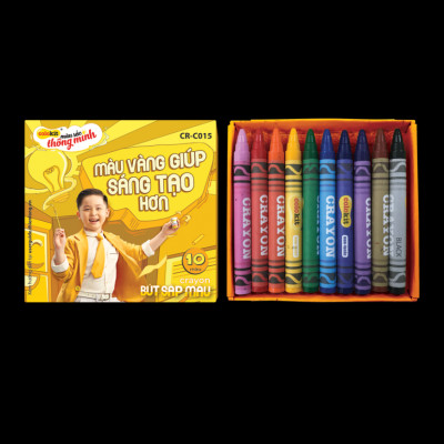 Bút sáp màu Thiên Long Colokit 10/12 màu tươi sáng tiêu chuẩn Châu Âu an toàn cho trẻ em tô màu, vẽ tranh CR-C015/CR-C016