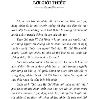 Chủ Tịch Hồ Chí Minh Với Nhân Tài Đất Việt