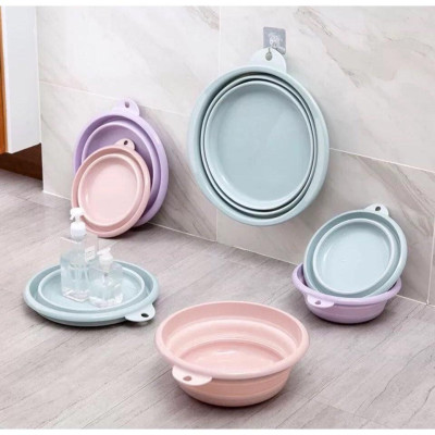 Thau nhựa gấp gọn 35x22.5x10.5cm, dùng khi sinh nở và chăm sóc người già, trẻ em -màu giao ngẫu nhiên