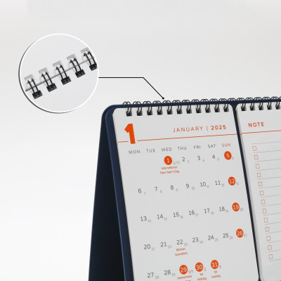 Lịch để bàn todo 2025 có lịch âm, ghi chú lập kế hoạch tiện lợi (Đế nhựa /6 màu) AA515