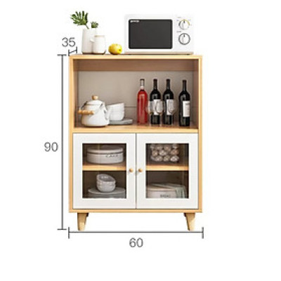 Tủ Gỗ Kèm Cửa Kính Để Đồ Nhà Bếp, Để Lò Vi Sóng Và Các Vật Dụng Khác Thương Hiệu SIB Decor KG20