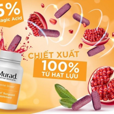 Viên uống chống nắng nội sinh Murad Hộp 60v, chiết xuất từ quả lựu, giúp bảo vệ da khỏi tác động của tia tử ngoại, làm sáng, mịn da, mang lại làn da tươi trẻ, khỏe mẫu mới