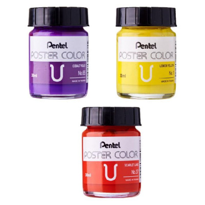 Màu Bột Poster Pentel Wpu | Màu Vẽ Bền, Lâu Phai, Không Độc Hại (Bán Lẻ Theo Lọ)