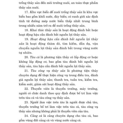 Luật thủy sản năm 2017 sửa đổi, bổ sung năm 2020, 2024 (bản in 2024)