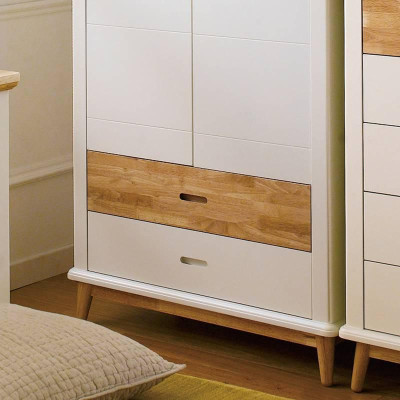 Tủ Quần Áo 2 Cánh Vivid Gỗ Tự Nhiên 1M2 Ibie BSW2VIVR12 - Trắng (120 x 60 cm)