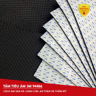 Tấm mút tiêu âm 3M9448A ô tô Phụ kiện ô tô Tấm lót cách nhiệt Giảm âm thanh Chống ồn 80* 50 * 1.5cm