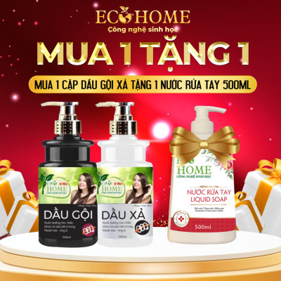 Dầu Gội ECOHOME Kim Ngân - Dầu Gội Hương Nước Hoa 500ml Công Nghệ Sinh Học giúp tóc Mượt Mà, Nuôi Dưỡng Từ Sâu Bên Trong
