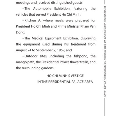 President Ho Chi Minh’s Residence  and Place of Work in the Presidential Palace Area - Ha Noi