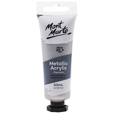 Màu Acrylic Metallic Mont Marte Tuýp 50ml (Màu ánh nhũ kim loại) - Metallic Acrylic Paint Premium 50ml (1.7 US fl.oz) Tube
