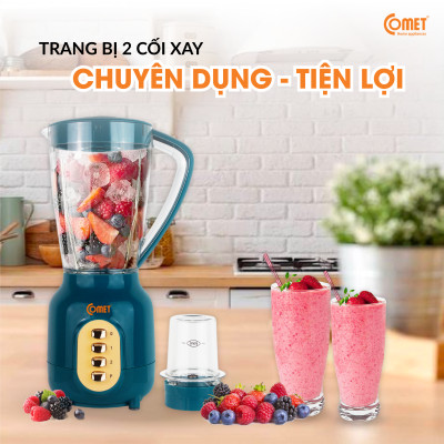 Máy Xay Sinh Tố Comet CM9952 – 450W, Cối Nhựa Kháng Vỡ 1.5L, Lưỡi Dao Inox Sắc Bén - Hàng chính hãng