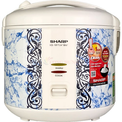Nồi cơm điện nắp gài Sharp 1.8 lít KS-181TJV/"AB"/"BM"/"PB" - Hàng chính hãng