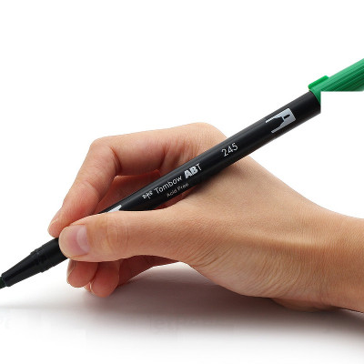 Bút lông cọ hai đầu Tombow ABT Dual Brush Pen - Brush/ Bullet - Crimson (847)