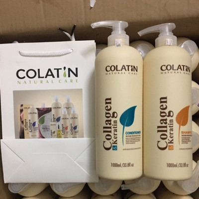 Trọn Bộ Gội - Xả Colatin 500ml Siêu Tiết Kiệm Siêu Mềm Mượt - Tặng Tinh Dầu Colatin