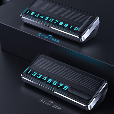 Bảng Số Điện Thoại Pin Sạc Năng Lượng Mặt Trời Phát Sáng Ban Đêm Dừng Đỗ Xe Toyota Vios, Hyundai, Kia, Peugeot, Honda