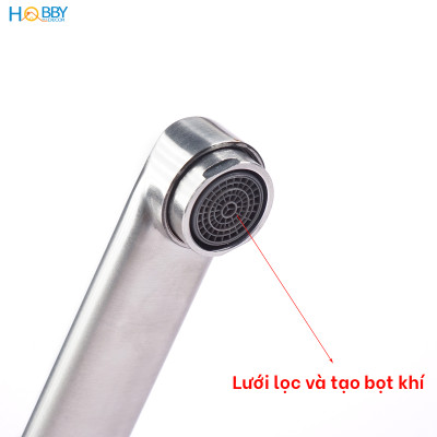 Vòi rửa chén nóng lạnh gắn tường Inox 304 Hobby Home Decor ANL1