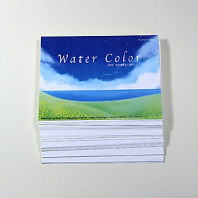 Giấy vẽ màu nước A6 lỡ vẽ các hình dễ thương, giấy vẽ chuyên dụng có vân nhập từ Ý, chất giấy 224gsm 40 tờ CTB784 Green Art - Hàng chính hãng