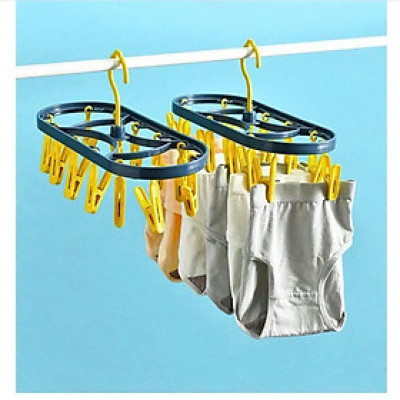 Móc treo tất vớ quần áo trẻ em 32 kẹp, móc chùm phơi đồ em bé