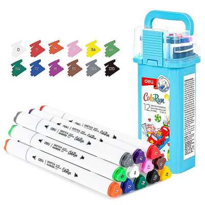 Hộp Bút 12 Màu Deli Marker Colorun - Deli EC187-12