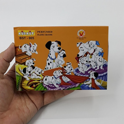 Bộ 2 Viết Sáp Màu Chó Đốm BS-005 (12 Màu) - Mẫu Bao Bìa Màu Cam