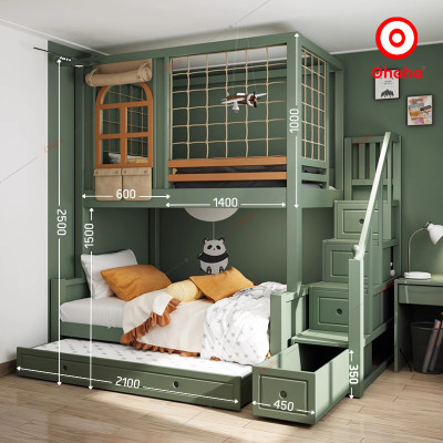 [Miễn phí lắp đặt & vận chuyển] Giường tầng trẻ em thông minh cao cấp 2 tầng Ohaha - GTCC028