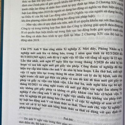 500 Câu hỏi Và Tình Huống Giải Các Vướng Mắc Tranh Chấp Lao Động Theo Bộ Luật lao Động Năm 2019