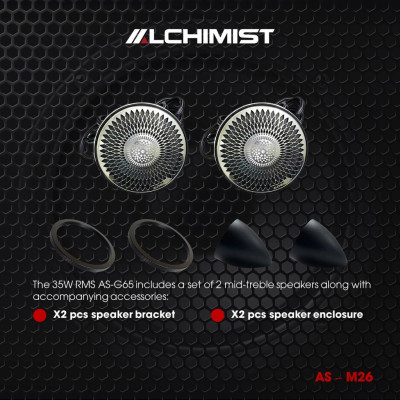 Alchimist AS-M26 – Bộ Loa Mid-Treble HiFi Cao Cấp Cho Hệ Thống 3-Way Ô Tô