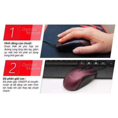 Chuột máy tính có dây NEWMEN M266, chuột quang, 1200DPI, dùng cho game, văn phòng - Hàng Chính Hãng,Bảo hành 24 tháng