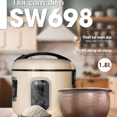Nồi cơm điện 1.8 Lít Sowun SW 698 - Hàng chính hãng