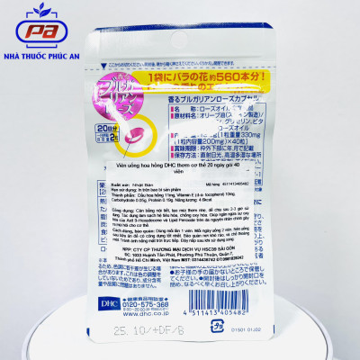 Viên uống Hoa Hồng thơm cơ thể DHC Bulgarian Rose Nhật Bản 30 ngày - 60 viên giúp khử mùi cơ thể