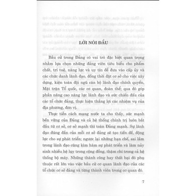 Bầu Cử Trong Đảng - Một Số Vấn Đề Lý Luận Và Thực Tiến Từ Đại Hội Đảng Ở Cơ Sở