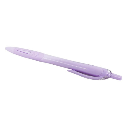 Bút Gel Bấm 0.6 mm Màu Pastel Pazto - Flexoffice FO-GELB039 - Thân Bút Tím - Mực Xanh