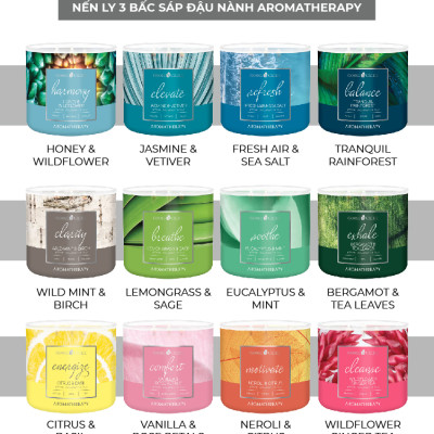 Nến ly 3 bấc Aromatherapy Goose Creek (411g) - Bergamot & Tea Leaves