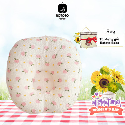 Gối chống trào ngược cho bé Rototo Bebe cao cấp nhập khẩu Hàn Quốc khắc phục tình trạng trào ngược dạ dày trẻ sơ sinh hiệu quả - Loại Ripple nhăn thoáng mát, không bám dính