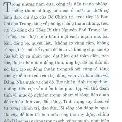Đấu Tranh Phòng, Chống Tham Nhũng, Tiêu Cực: Một Việc Làm Cần Thiết, Tất Yếu; Một Xu Thế Không Thể Đảo Ngược (Tập 1)