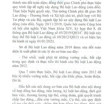 Những Nội Dung Mới Của Bộ Luật Lao Động Năm 2019