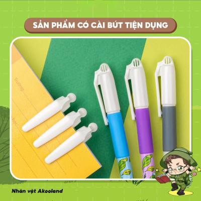 Hộp 20 Bút Gel 0.5 mm - Nhân Vật Akooland Tahi - Thiên Long Gel-012/AK - Mực Đen