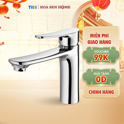 Vòi lavabo nóng lạnh TUSLO F005 Luxury chất liệu đồng nguyên chất, mạ Crom-Niken, công nghệ tạo bọt khí hiện đại - Hoa Sen Home - Hàng chính hãng