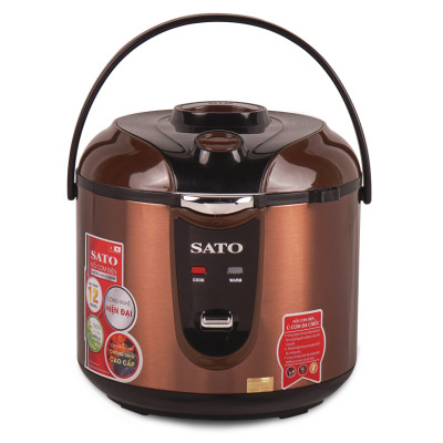 Nồi Cơm Điện SATO 18Q015 1.8L - Thiết kế quai xách chắc chắn, chống tràn tốt, nút điều khiển đơn giản, tiện dụng - Miễn phí vận chuyển toàn quốc - Hàng chính hãng
